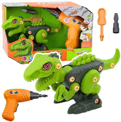 Изображение Dinozaur Do Rozkrcania Skrcania Zielony Wiertarka DIY LEAN Toys