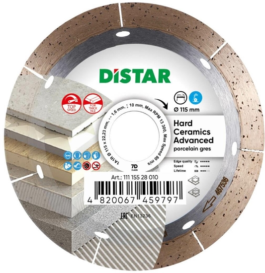 Picture of DISTAR TARCZA DIAMENTOWA HARD CERAMICS ADVANCED 115 x 1,6 x 10 x 22,23mm
