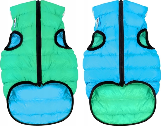 Picture of DOGGY XS 25 KURTKA LUMI ODBLASKOWA JASNOZIELONA + NIEBIESKA