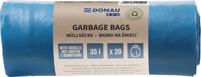 Picture of Donau Worki na mieci DONAU ECO, z uchwytami Knoties, 35l, 20 szt., niebieskie