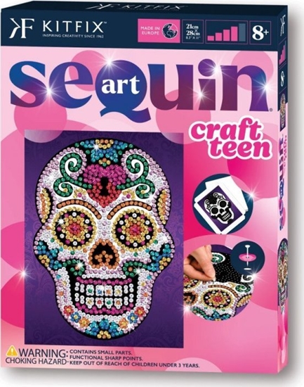 Picture of Dover Publications Inc. KITFIX DIY set Sequin Art Craft Teen Sugar Skull