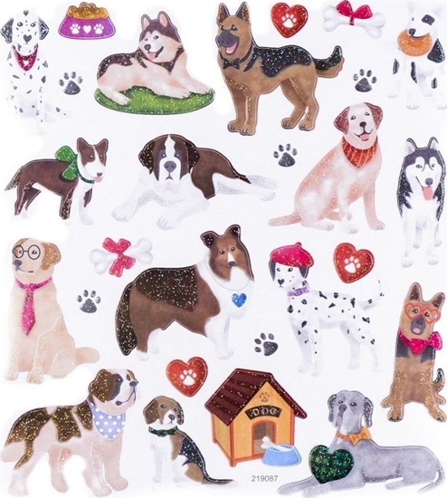 Picture of DP Craft Naklejki z brokatem Psy 27szt