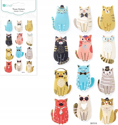 Picture of DP Craft Naklejki z pianki - koty 12szt