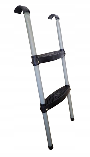 Изображение Drabinka Schodki do Trampoliny Metalowa 2 Stopnie KUBISPORT 366-429 cm