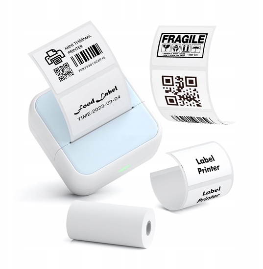 Picture of Drukarka Termiczna Bluetooth Do Zdj Naklejek Notatek Etykiet 53mm 203dpi / S1 / Niebieski