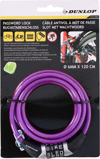 Picture of Dunlop Zapicie rowerowe spiralne na szyfr 0,6x120cm - niebieski