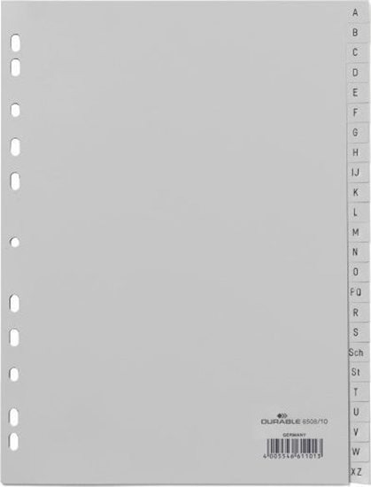 Picture of Durable DURABLE Zahlenregister A4 gepr Taben 1-52 PP volldeck. grau