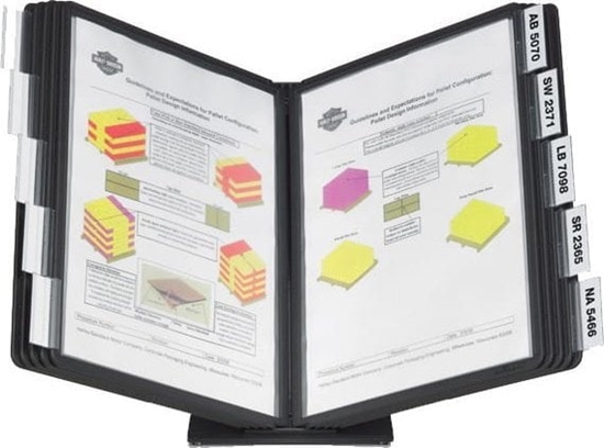 Picture of Durable PANELE PREZENTACYJNE DURABLE VARIO ZESTAW BIURKOWY UCHWYT 10 PANELI A4 CZARNE