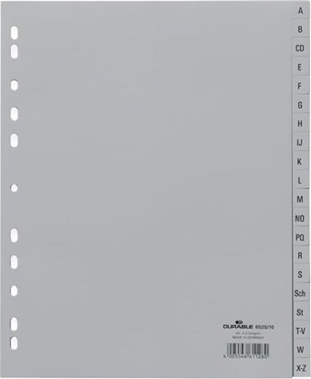 Attēls no Durable PRZEKADKI A4 MAXI PP A-Z ALFABETYCZNE SZARE 20 PRZEKADEK DURABLE