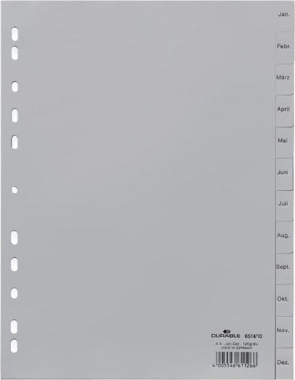 Picture of Durable PRZEKADKI A4 PP JAN-DEZ MIESICZNE SZARE MIESICE W J. NIEMIECKIM DURABLE