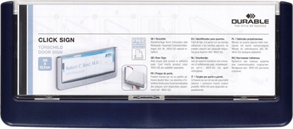 Attēls no Durable TABLICZKA INFORMACYJNA 149X52.5MM DURABLE CLICK SIGN 486007 GRANATOWA Z WYSOKIEJ JAKOCI PLASTIKU