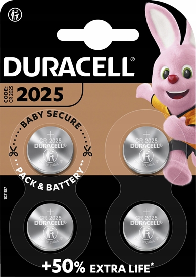 Picture of Duracell Batterie Knopfzelle CR2025 3.0V Lithium        4St.