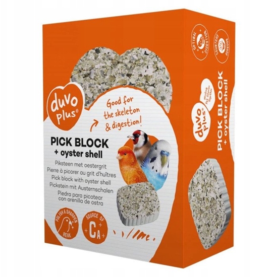 Picture of DUVO+ BLOK WAPIENNY DLA PTAKÓW Z          MUSZLAMI OSTRYG 200g 7.2x9.7x3.5cm   12787
