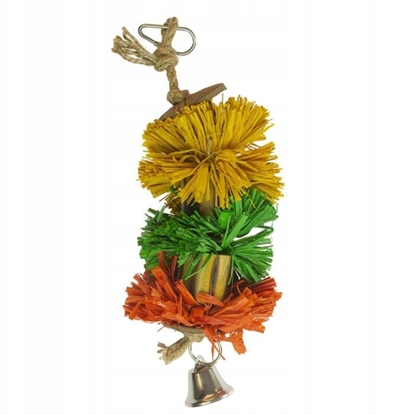 Picture of DUVO+ ZABAWKA DLA PTAKÓW POMPONY Z RAFII  24,1x6,4x6,4cm