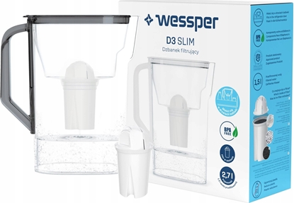 Attēls no Dzbanek filtrujcy Wessper D3 Slim Classic Czarny
