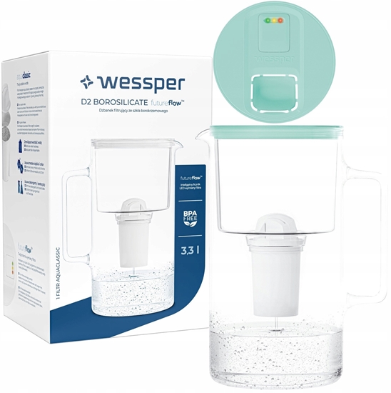 Изображение Dzbanek Wessper D2 Borosilicate FutureFlow Aquaclassic (WES202-FF-MT)