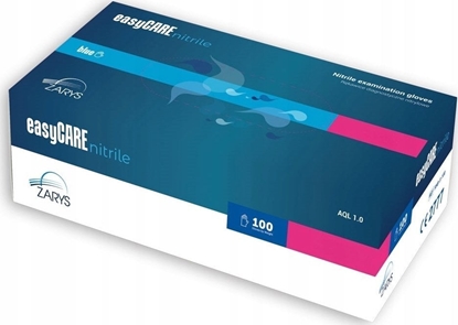 Picture of EasyCare Zarys easyCARE - Rkawiczki diagnostyczne, nitrylowe, bezpudrowe, niebieskie - L