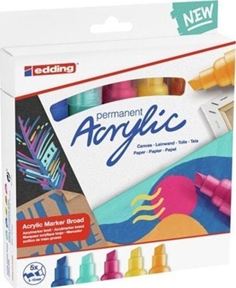 Picture of Edding Marker akrylowy szeroki e-5000 EDDING, 5-10mm, 5 szt., mix kolorów abstrakcyjnych