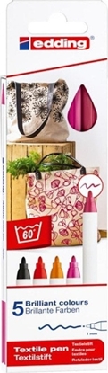 Attēls no Edding Pisak tekstylny 1mm 5 kolorów