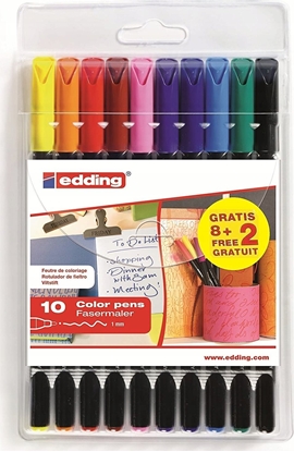 Attēls no Edding Pisak z cienk kocówk e-1200 EDDING, 1 mm, 10 szt., zawieszka, mix kolorów