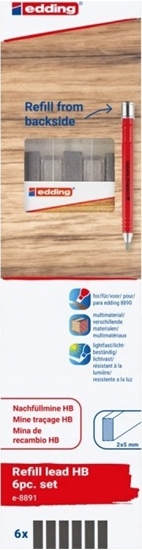 Picture of Edding Wymienne wkady e-8891 EDDING, do oówka e-8890, HB, 6 szt., blister
