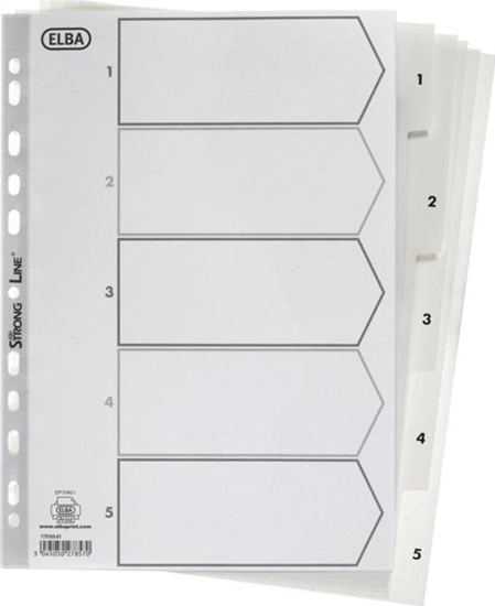 Изображение Elba STRONG-LINE REGISTER PP A4 HVID 1-5, HVID