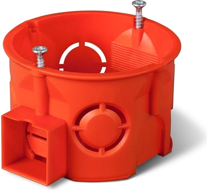 Изображение Elektro-Plast Puszka podtynkowa 60mm czeniowa pytka z wkrtami czerwona PK-60 PRO (0284-01)