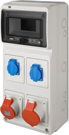 Picture of Elektro-Plast Rozdzielnica budowlana RS 8-mod. 2x2P+Z, 3P+N+Z 16A, 3P+N+Z 32A IP44 6243-00