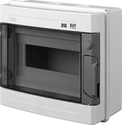 Picture of Elektro-Plast Rozdzielnica moduowa hermetyczna 1 x 9 EP-LUX PLUS RN 1/9 drzwi transparentne N+PE IP55 szara (1961-01)