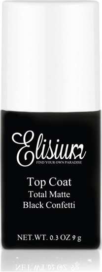 Picture of ELISIUM_Top Coat Total Matte matowy top do lakierów hybrydowych Black Confetti 9g