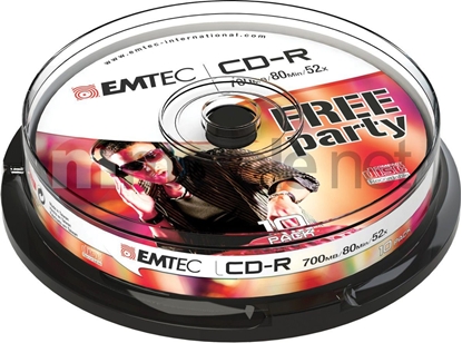 Attēls no Emtec CD-R 700 MB 52x 10 sztuk (ECOC801052CB)