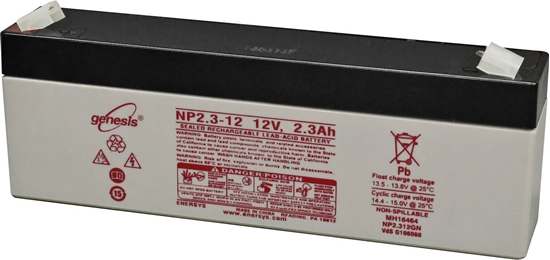 Picture of Enersys Yuasa 12V 2300mAh, Lead-Acid, 2300 mAh, Universel, 12 V, Sort, Hvid