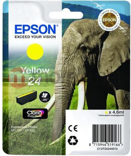 Изображение Epson Elephant Singlepack Yellow 24 Claria Photo HD Ink