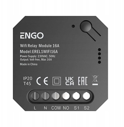 Изображение EREL-16WiFi - Smart Relay - Inteligentny przekanik WiFi, do systemu ENGO Smart, 1x16A, NO-COM