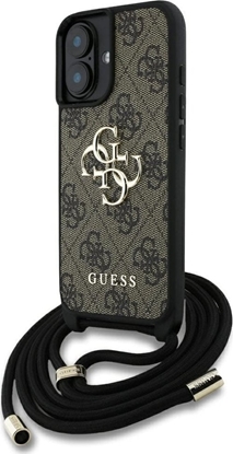 Изображение Etui Guess 4G Big Logo Cord Stap          Crossbody do iPhone 16 brzowy