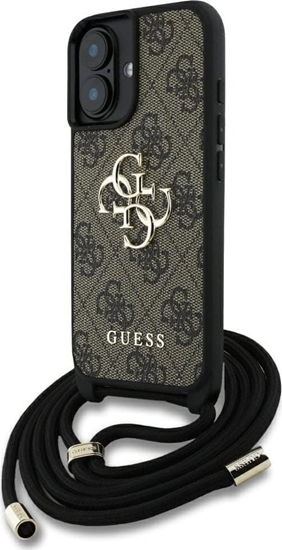Изображение Etui Guess 4G Big Logo Cord Stap          Crossbody do iPhone 16 brzowy