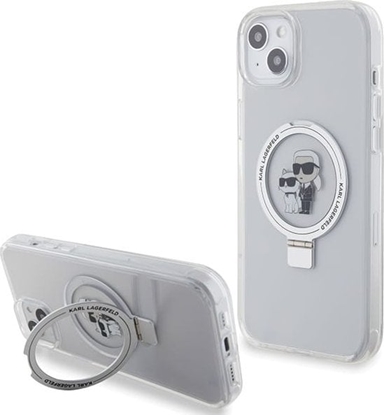 Attēls no Etui Karl Lagerfeld KLHMP15MHMRSKCH Apple iPhone 15 Plus / 14 Plus hardcase Ring Stand Karl&Choupettte MagSafe biay/white