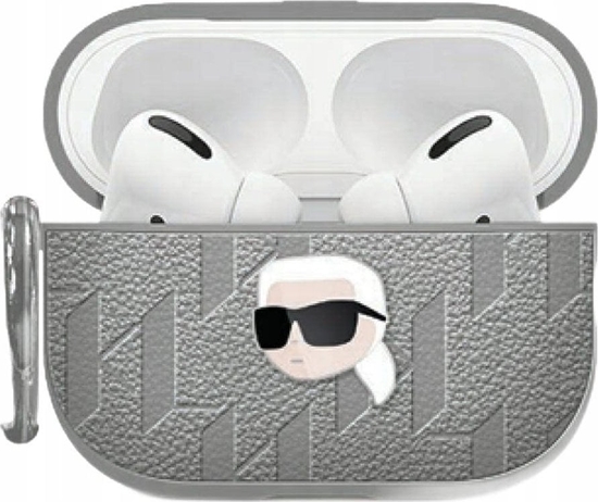 Picture of Etui Karl Lagerfeld Monogram Karl Head do Apple AirPods 4 srebrny