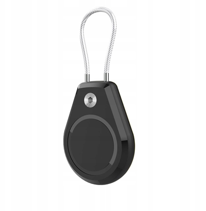 Attēls no Etui na Apple AirTag wodoodporne, ze stalow link - czarne