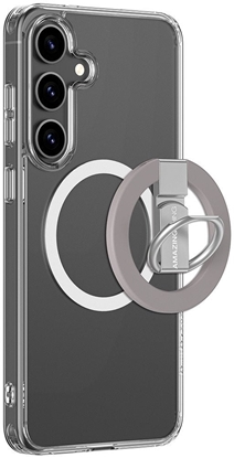 Изображение Etui silikonowe AMAZINGTHING Minimal Mag Case z piercieniem magnetycznym i ringiem magnetycznym do Samsung Galaxy S25+ - przezroczyste