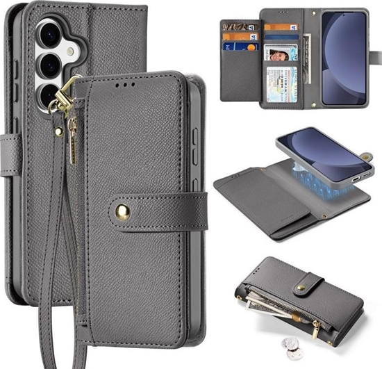 Picture of Dux Ducis Dux Ducis Lawa Leather Case for Samsung Galaxy S25+ with Detachable Magnetic Wallet - Gray