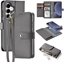 Attēls no Dux Ducis Dux Ducis Lawa Leather Case for Samsung Galaxy S25+ with Detachable Magnetic Wallet - Gray