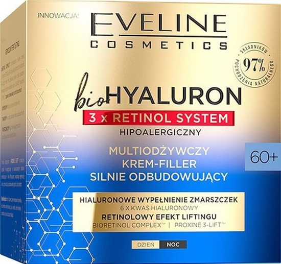 Picture of Eveline bioHYALURON 3xRetinol System 60+ Multiodywczy Krem-Filler silnie odbudowujcy 50ml