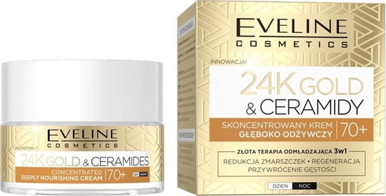 Picture of Eveline Cosmetics 24K Gold&Ceramidy Skoncentrowany Krem Gboko Odywczy 70+ 50Ml