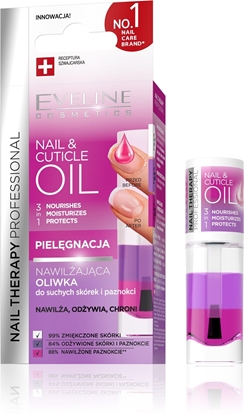Picture of EVELINE Nail Therapy Professional Nawilajca Oliwka 3w1 do suchych skórek i paznokci 8 ml