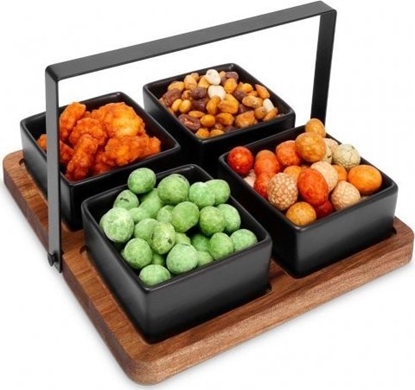 Attēls no Excellent Houseware ZESTAW MISECZEK CERAMICZNYCH NA TACY DO PRZEKSEK