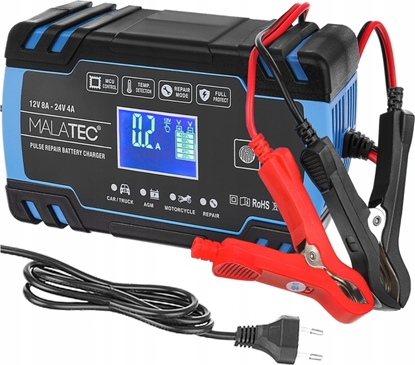 Attēls no ExtraLink EXTRALINK AUTOMATYCZNY PROSTOWNIK DO AKUMULATORA 12/24V 8A NIEBIESKI