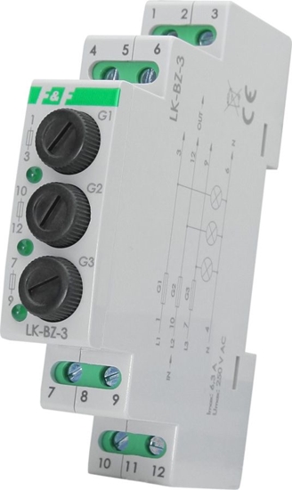 Picture of F&F Trójfazowa lampka kontrolna z zabezpieczeniem LK-BZ-3 G 3x230 V+N 2892