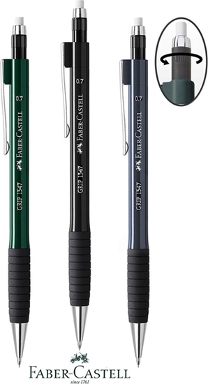 Изображение Faber-Castell OÓWEK AUTOMATYCZNY GRIP 1347 0,7MM CZARNY METALICZNY FABER-CASTELL - 134799 FC