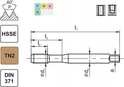 Attēls no Fanar GWINTOWNIK M10 DIN-371C (6H) HSSE TIN 800X